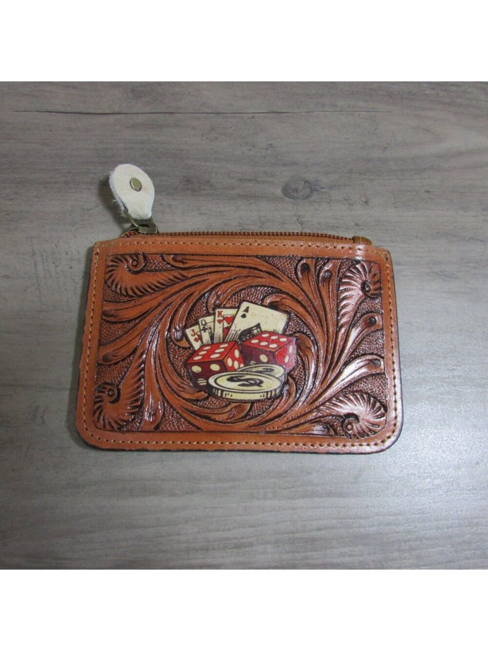Aces Poker Gambler Dice Leather & Cowhide Coin Pouch Purse